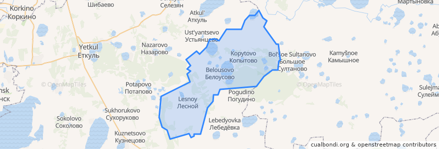 Mapa de ubicacion de Белоусовское сельское поселение.