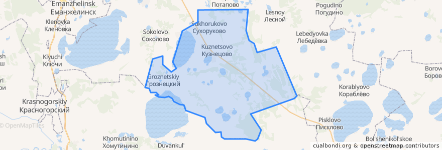 Mapa de ubicacion de Каратабанское сельское поселение.