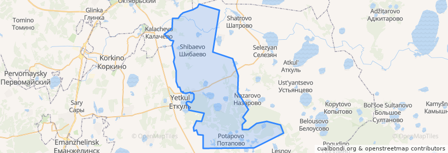 Mapa de ubicacion de Печёнкинское сельское поселение.