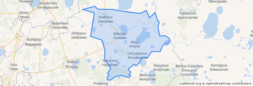 Mapa de ubicacion de Селезянское сельское поселение.