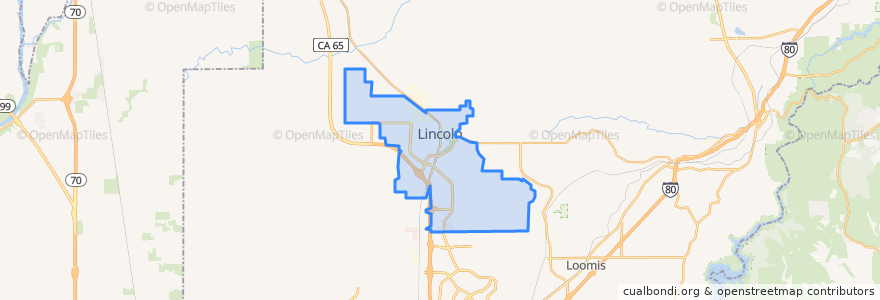 Mapa de ubicacion de Lincoln.