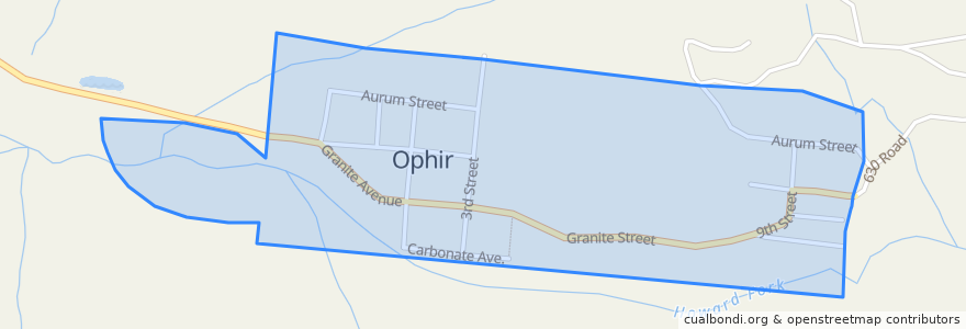 Mapa de ubicacion de Ophir.