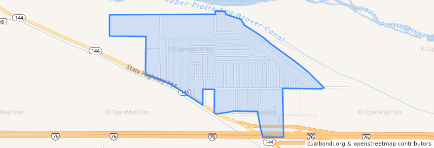 Mapa de ubicacion de Log Lane Village.