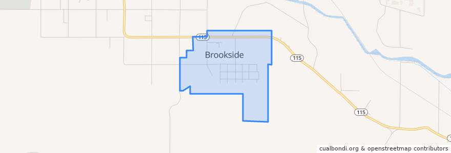 Mapa de ubicacion de Brookside.