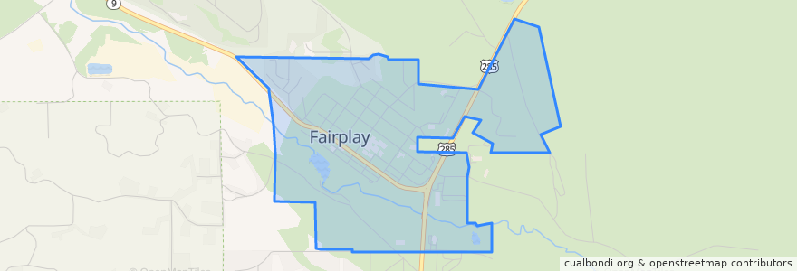 Mapa de ubicacion de Fairplay.