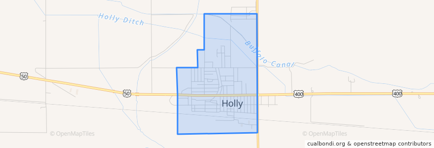 Mapa de ubicacion de Holly.