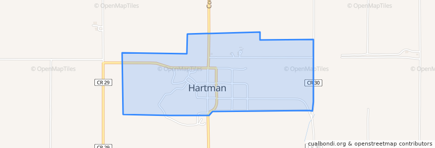 Mapa de ubicacion de Hartman.