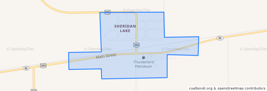 Mapa de ubicacion de Sheridan Lake.