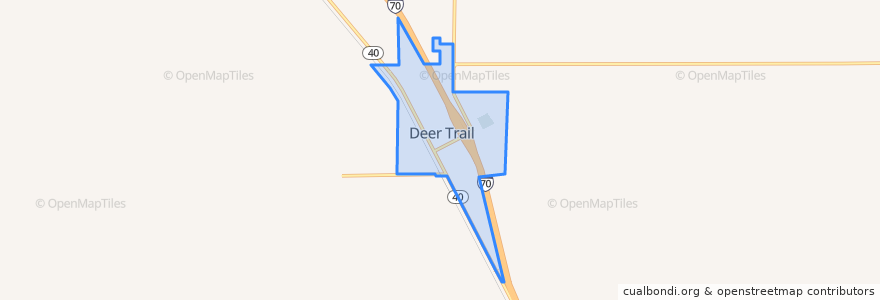 Mapa de ubicacion de Deer Trail.