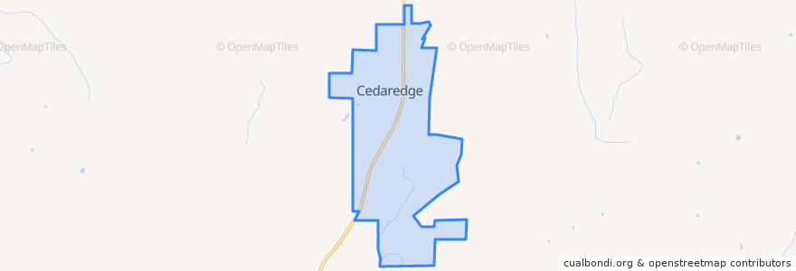 Mapa de ubicacion de Cedaredge.