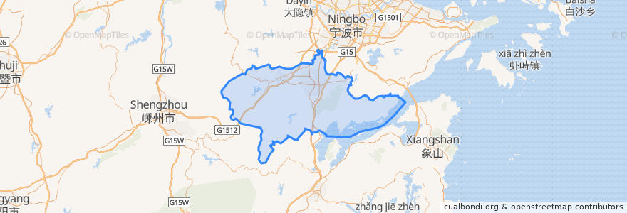 Mapa de ubicacion de Fenghua.