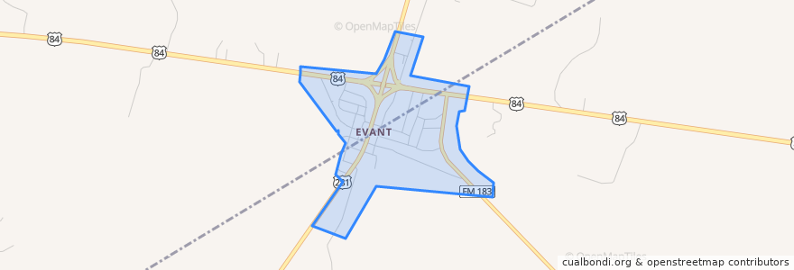 Mapa de ubicacion de Evant.