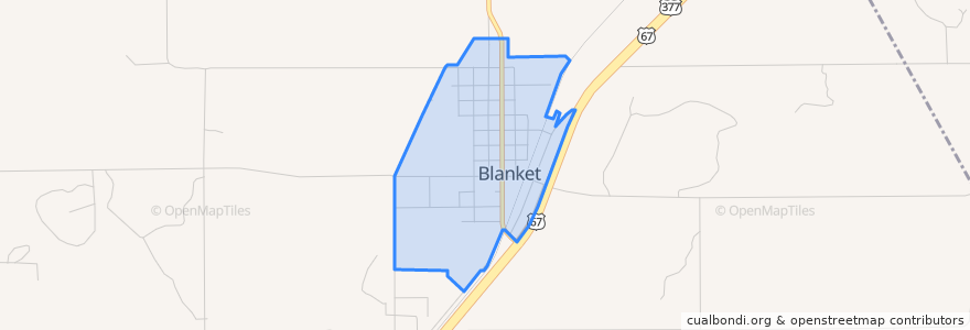 Mapa de ubicacion de Blanket.