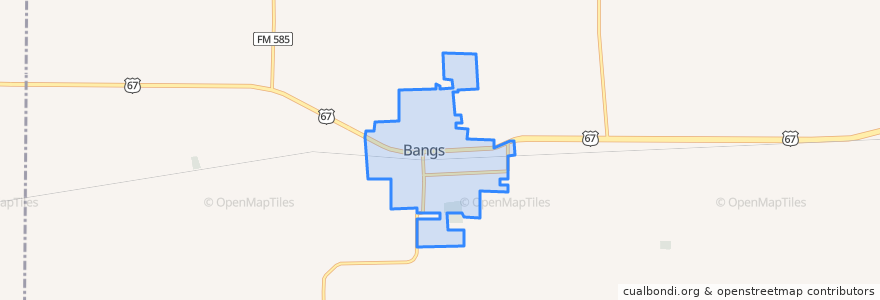 Mapa de ubicacion de Bangs.