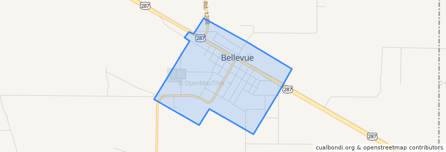 Mapa de ubicacion de Bellevue.