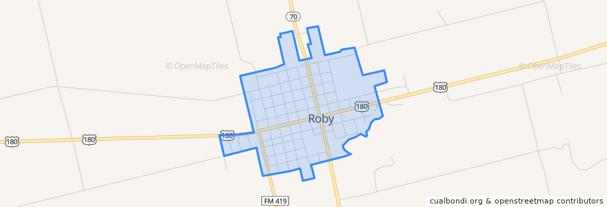 Mapa de ubicacion de Roby.