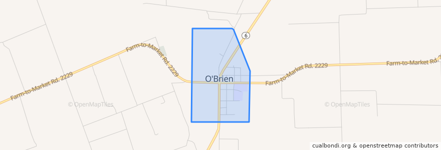 Mapa de ubicacion de O"Brien.