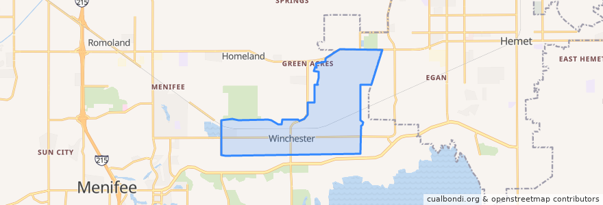 Mapa de ubicacion de Winchester.