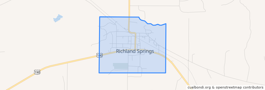 Mapa de ubicacion de Richland Springs.