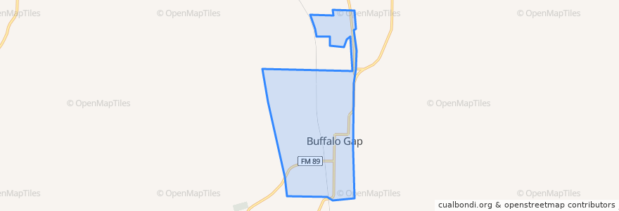 Mapa de ubicacion de Buffalo Gap.