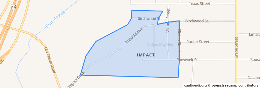 Mapa de ubicacion de Impact.