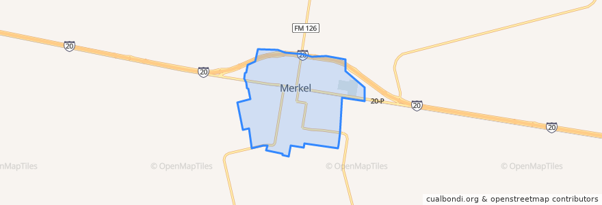 Mapa de ubicacion de Merkel.