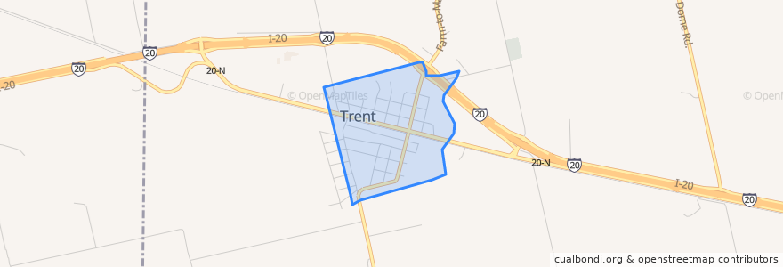 Mapa de ubicacion de Trent.