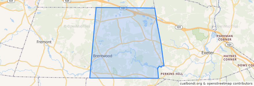 Mapa de ubicacion de Brentwood.