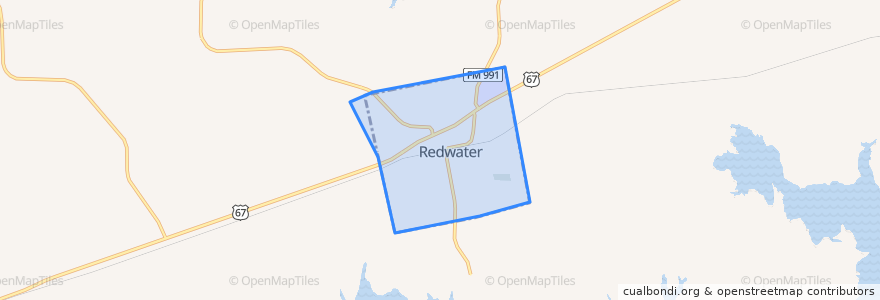 Mapa de ubicacion de Redwater.