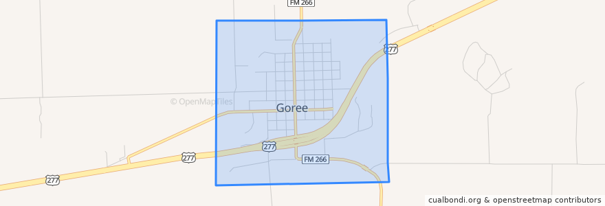 Mapa de ubicacion de Goree.