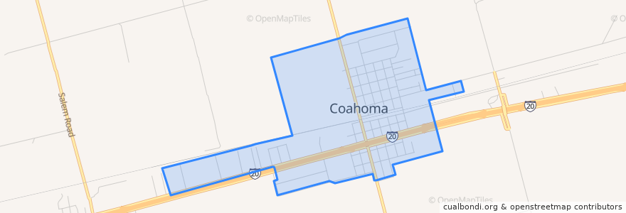 Mapa de ubicacion de Coahoma.