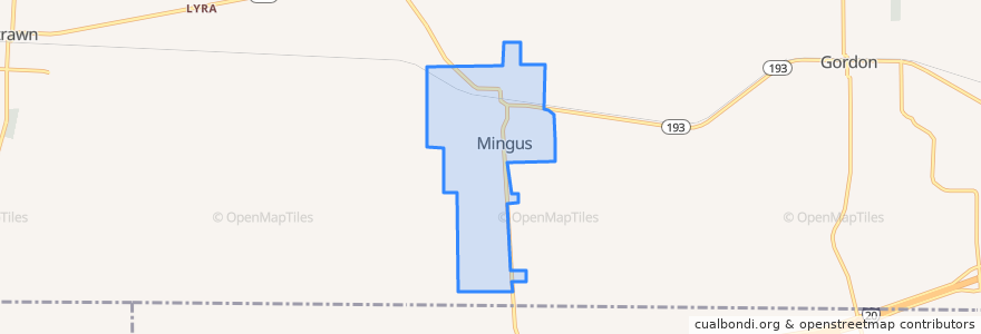 Mapa de ubicacion de Mingus.