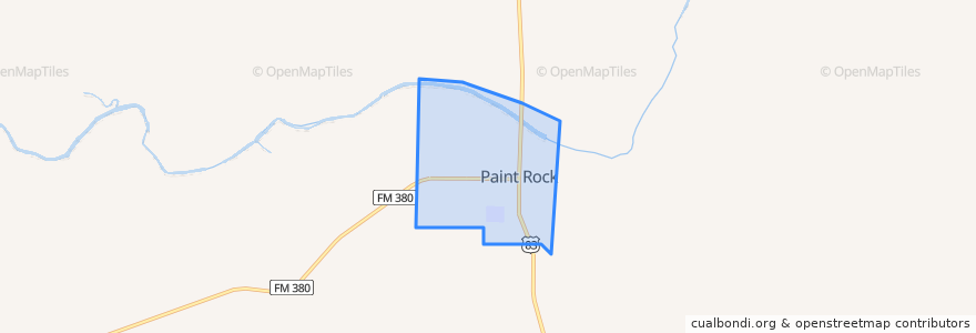 Mapa de ubicacion de Paint Rock.