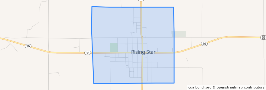 Mapa de ubicacion de Rising Star.