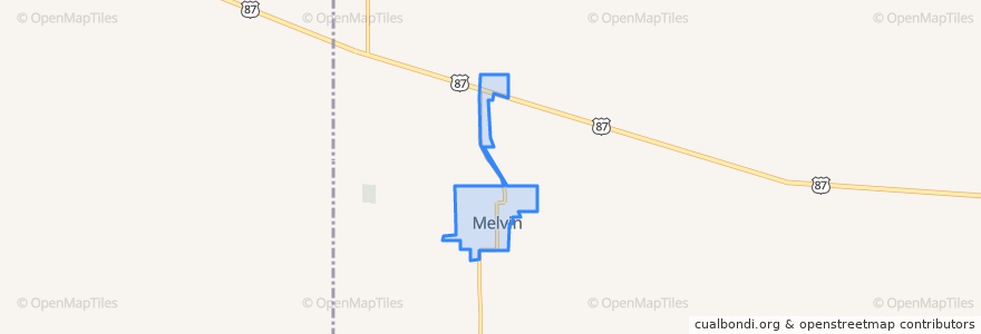 Mapa de ubicacion de Melvin.