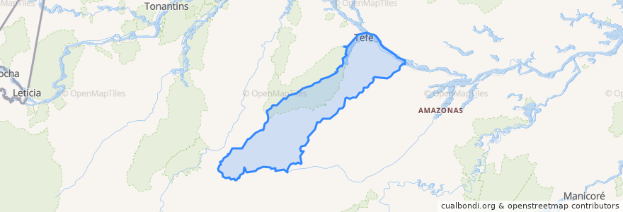 Mapa de ubicacion de Tefé.