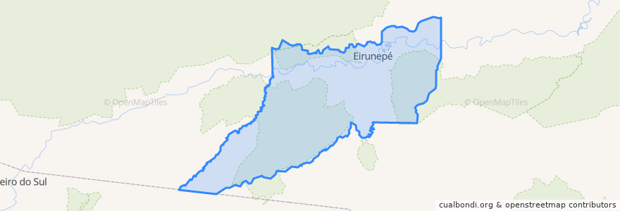 Mapa de ubicacion de Eirunepé.