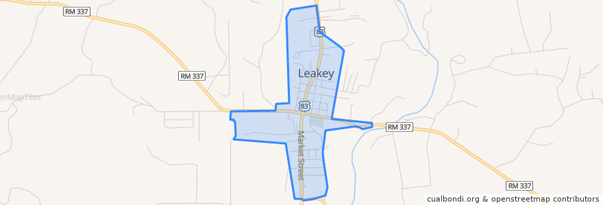 Mapa de ubicacion de Leakey.