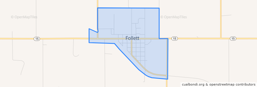 Mapa de ubicacion de Follett.
