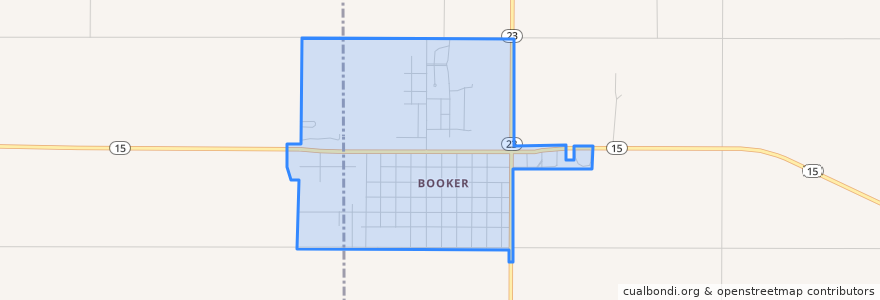 Mapa de ubicacion de Booker.
