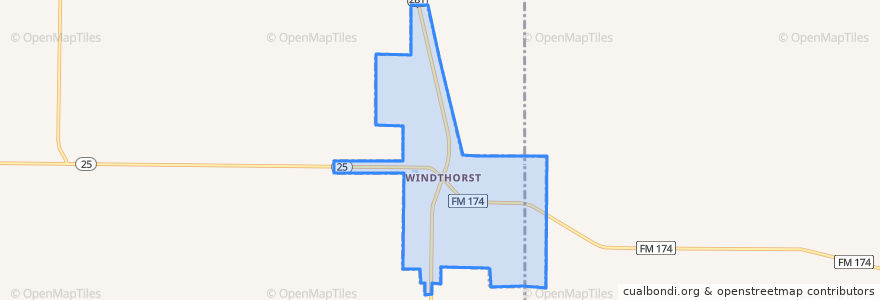 Mapa de ubicacion de Windthorst.