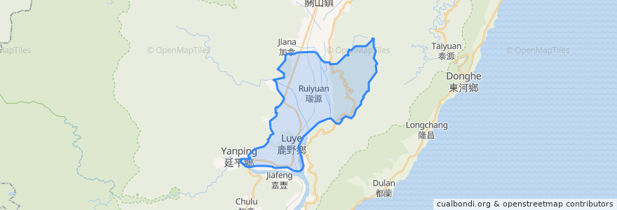 Mapa de ubicacion de Luye.