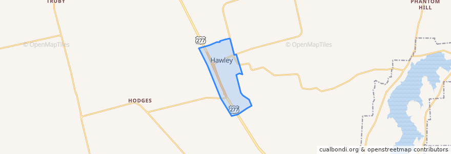 Mapa de ubicacion de Hawley.