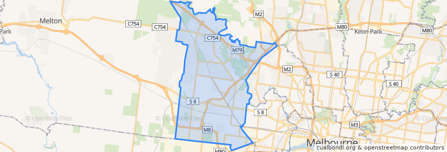 Mapa de ubicacion de City of Brimbank.