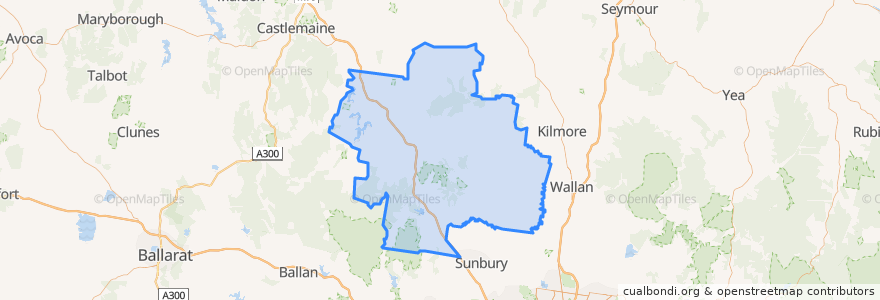 Mapa de ubicacion de Shire of Macedon Ranges.