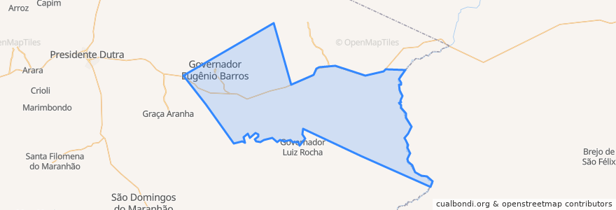 Mapa de ubicacion de Governador Eugênio Barros.