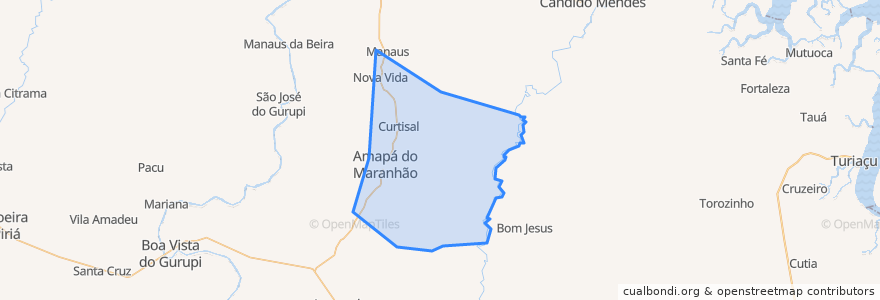 Mapa de ubicacion de Amapá do Maranhão.