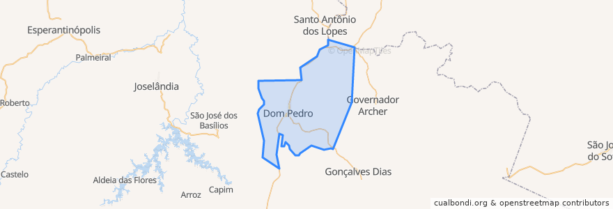 Mapa de ubicacion de Dom Pedro.