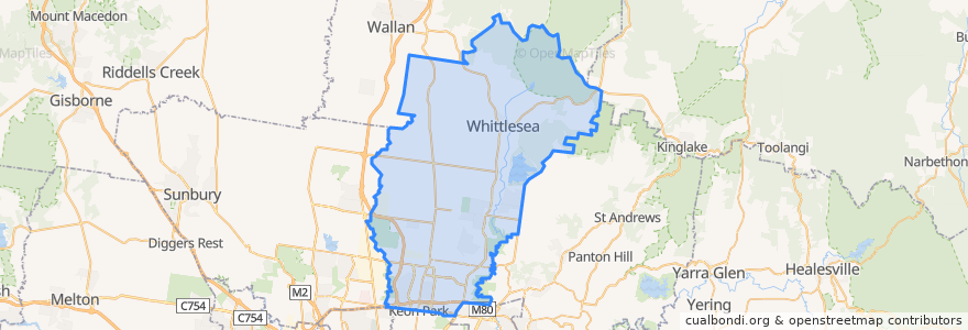 Mapa de ubicacion de City of Whittlesea.