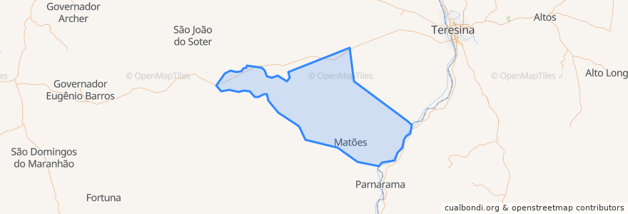 Mapa de ubicacion de Matões.